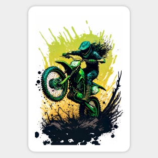 Dirt Bike With Green Paint Splash Design Sticker